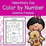 Valentine's Day Color by Number Addition Freebie (Differentiated)