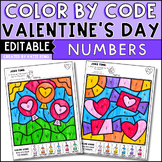 Valentine's Day Color by Number Color by Code Editable Activities