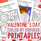 Valentine's Day Color by Number Printables (ENGLISH)
