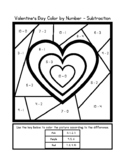 Valentine's Day Color by Number - Subtraction