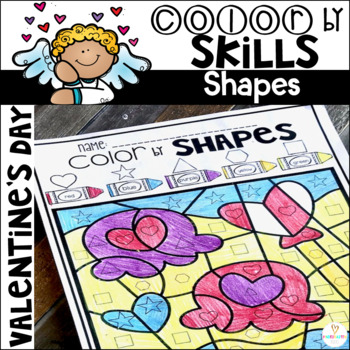 Preview of Valentine's Day Color by Code Shapes (February)