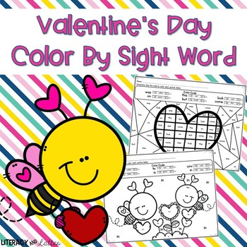 Preview of Valentine's Day Color by Sight Word