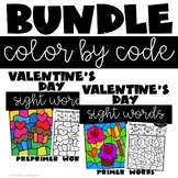 Valentine's Day Color by Sight Word with Pre-Primer and Pr