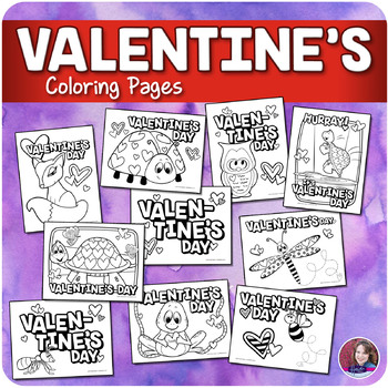 Valentine's Day Coloring by Heidi Babin | TPT