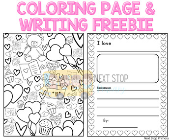 Preview of Valentine's Day Coloring & Writing Activity FREEBIE