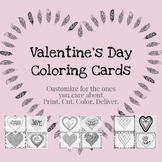 Valentine's Day Personalized Coloring Cards - set of 12