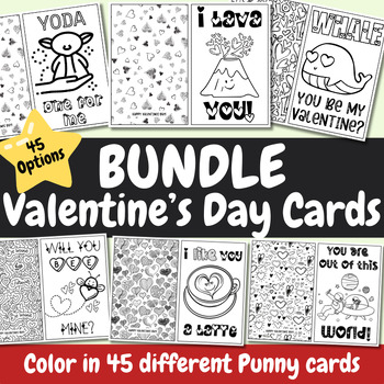 Preview of Valentine's Day Coloring Cards | Coloring Cards for Valentine's Day