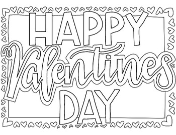 Valentine's Day Coloring Page by Rebecca's Doodles | TpT