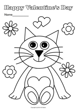 Valentine`s Day Coloring Pages by Anastasiya Multimedia Studio | TPT