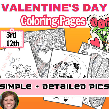 Preview of Valentine’s Day Coloring Pages, 60+ Simple & Detailed Fun Coloring Sheets