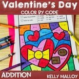 Valentine's Day Color by Number Addition February Coloring