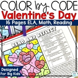 Valentine's Day Color by Number Sheets Coloring Pages Febr