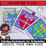 Valentine's Day Coloring Pages : Create-Your-Own-Code Worksheets