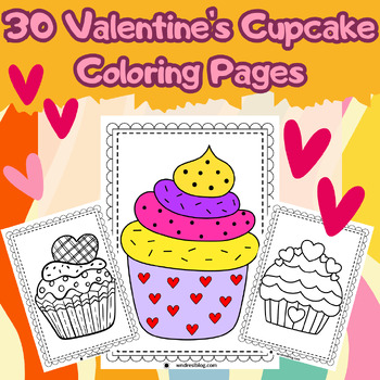 Preview of Valentine's Day Coloring Pages Cupcake Coloring | Easy Coloring Pages