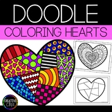 Valentine's Day Coloring Pages: Doodle Shape Hearts {Made 