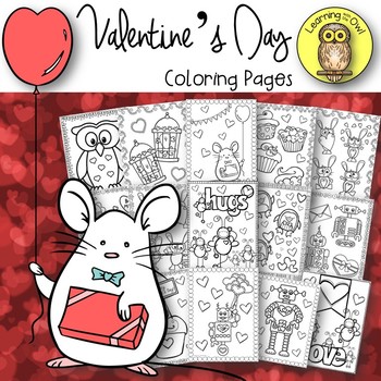 Preview of Valentine's Day Coloring Pages FREEBIE