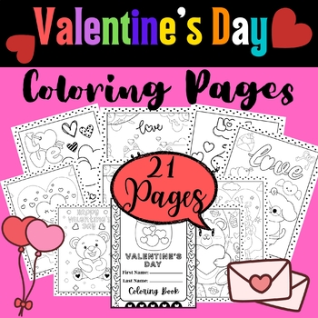 Preview of Valentine's Day Coloring Pages | February Coloring Book | February Activities