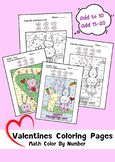Valentine's Day Coloring Pages Math Addition to 10 And to 
