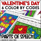 Valentine's Day Coloring Pages Parts of Speech Color by Nu