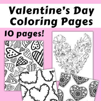 Valentine's Day Coloring Pages Patterns by Made by LF | TPT