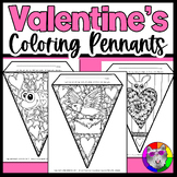 Valentine's Day Coloring Pages, Pennant Banner, Activity &