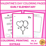 Valentine's Day Coloring Printing Early Elementary PreK Ki