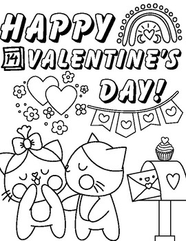 Valentine's Day Coloring Sheet by Miss Moseleys Class | TPT