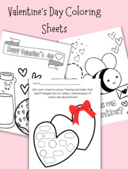 Preview of Valentine's Day Coloring Sheets