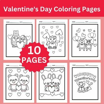 Valentine's Day Coloring Sheets (Preschool, Kindergarten) | TPT