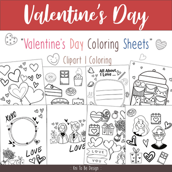 Preview of Valentine's Day Coloring Sheets | Valentine Clipart | Coloring | Worksheet