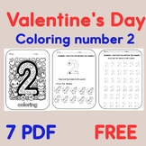 Valentine's Day Coloring number 2 | Valentine's Day  Trace