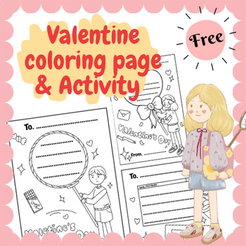 Preview of Valentine’s Day Coloring page & Activity “Love message “