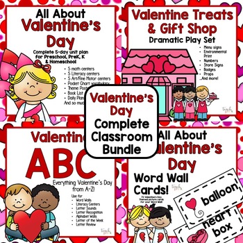 Preview of Valentine's Day Complete Classroom Bundle for Preschool, PreK, K & Homeschool