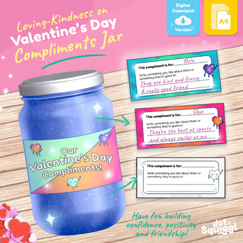 Preview of Valentine's Day Compliments Jar - Wellbeing Positivity Activity for Children