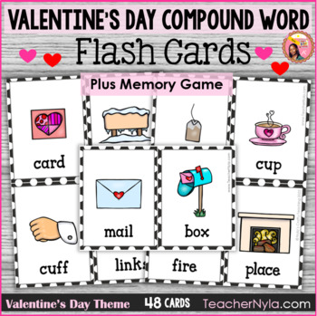 Preview of Valentine's Day Compound Word Flash Cards
