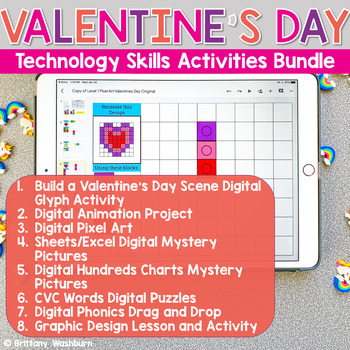 Preview of Valentine's Day Computer Lab Activities K-5
