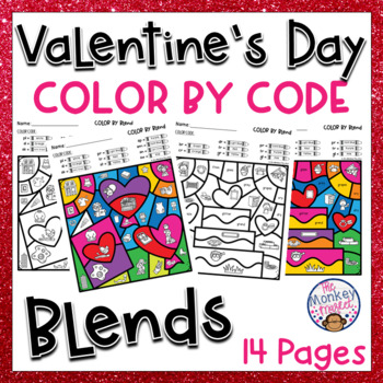 Preview of Valentine's Day Consonant Beginning Blends Worksheets | Phonics Activities