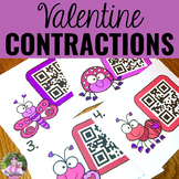 Valentine's Day Contractions with QR Codes Task Cards