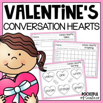 Valentine's Day - Conversation Heart Math Fun {FREE} by Pocketful of Centers