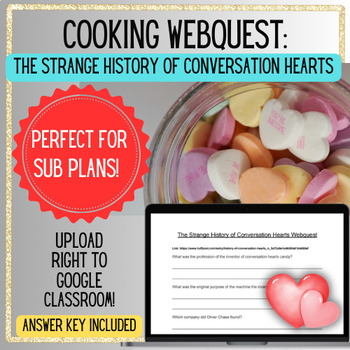 Preview of Valentine's Day Conversation Hearts Food WEBQUEST Family and Consumer Science