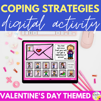 Preview of Valentine's Day Activity - Coping Strategies Digital Resource for Valentine's