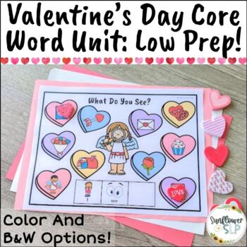 Preview of Valentine's Day Core Vocabulary Word Activities for Speech Therapy