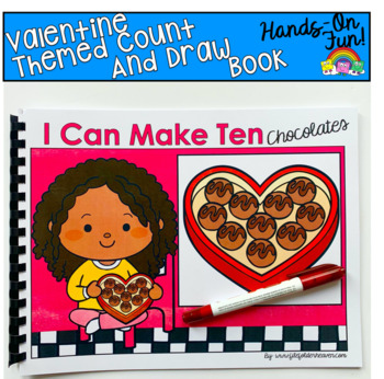 Preview of Valentine's Day Count And Draw Adapted Book:  I Can Make Ten Chocolates