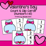 Valentine's Day Count & Clip Cards (Numbers 1-10)