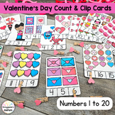 Valentine's Day Count and Clip Cards -Math Centers - Numbe