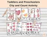 Valentine's Day Count and Clip Cards, Toddler Activity, Pr