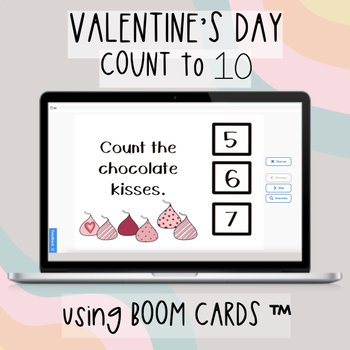 Preview of Valentine's Day Count to 10 with Boom Cards