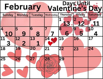 Preview of Valentine's Day Countdown Calendar