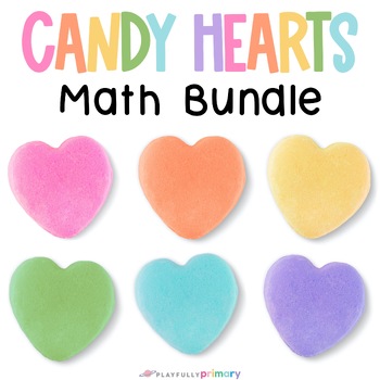 Preview of Candy Hearts Math Bundle, Valentine's Day Number Formation Worksheets