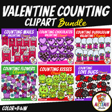Valentine's Day Counting Clipart Bundle | Valentine Math [